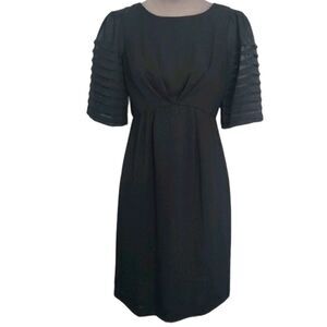 NWT MAX AND CLEO OLIVIA BLACK DRESS W/ SHEER SLEEVES